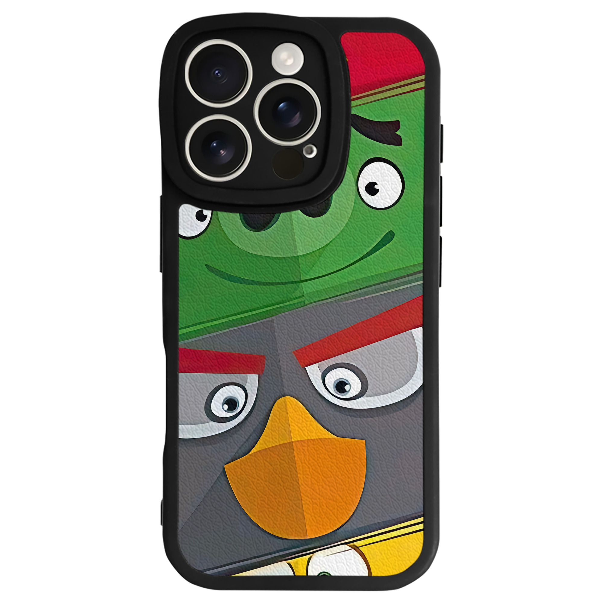 （画像用） Angry Birds アングリーバード 【iPhone 16シリーズ対応】シリコンスマホケース（レザー調） 材質：シリコン